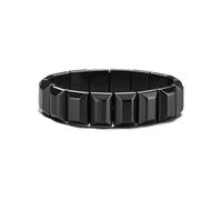 KZOQR Pulsera de Hematita - Pulsera para Hombre de Hematita Natural Genuina, Ideal para Uso Diario, Ideal para Hombres y Mujeres, También se Puede Usar como Pulsera de la Amistad (B, Negro)