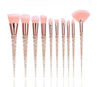 Kzouenzu Brochas De Maquillaje Profesional, 10 Piezas De Brochas Para Maquillaje, Base En Polvo Sombra De Ojos Mezcla Corrector Juego Para Pliegues Pinceles Para Delineador De Cejas