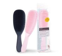 Kzouenzu Cepillo De Pelo Grueso, Peine Antitirones, Reducir El Encrespamiento Y La Rotura, Cepillo Pelo Liso Y Rizado, Cepillo Alisador Para Todo Tipo De Cabello [Negro+Rosa]