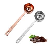 Kzouenzu Cucharas De Café 2Pcs, Café De Acero Inoxidable 30ml, Cucharas Pulidas Con Espejo, Aptas Para Lavavajillas, Bar Hogar Uso En Fiestas [Color Plata + Oro rosa]