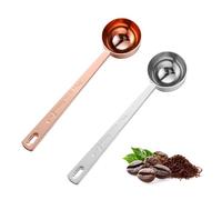 Kzouenzu Cucharas De Café 2Pcs, Café De Acero Inoxidable, Cucharas Pulidas Con Espejo, Aptas Para Lavavajillas, Bar Hogar Uso En Fiestas [Color Plata + Oro rosa]