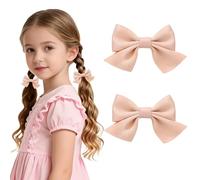 Kzouenzu Hair Clips [2 Piezas], Hair Bow Clips, Sin Marcas, Sin Arrugas, Pelo Accesorios Para El Cabello Para Trenzas Para Hombres Y Mujeres [Rosa]