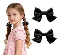 Kzouenzu Hair Clips [2 Piezas], Hair Bow Clips, Sin Marcas, Sin Arrugas, Pelo Accesorios Para El Cabello Para Trenzas Para Hombres Y Mujeres [Negro]