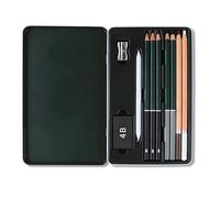 Kzouenzu Lápices Dibujo Profesional [10 Pcs], Kit Dibujo Lapices, Diferentes Grados De Dureza, 2b, 4b, 6b, Pincel De Carbón, Escritura Fluida Para Juventud Kit Lapices Dibujo Profesional
