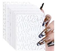 Kzouenzu Pegatinas Uñas [Varias Formas], Pegatinas Para Uñas 12 Hojas Autoadesiva Nail, Decorativas, Decorativa Etiqueta Adhesivos Para Decoraciones De Bricolaje