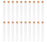 Kzouenzu Probetas Plastico [20 Pack], Tubos De Ensayo Plastico Transparente 16 * 150mm, Tubo Ensayo Con Tapones De Corcho, Tubos De Ensayo De Plástico Para Regalos Y Mesa De Laboratorio