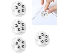 Kzouenzu Ruedas Pequeñas Para Muebles, 4 Ruedas Con 5 Bolas Cada Una, Ruedas Universales Giratorias De 360°, Universal Autoadhesivas Ruedas De Bolas [Blanco]