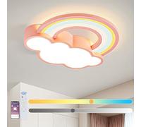 KZT LED Plafones de Techo Regulable con Mando a Distancia Moderna Nubes Arcoiris Lámpara de Techo Niño y Niña Luz de Techo para Habitación infantil Dormitorio Salon Hoteles Lámpara Colgante