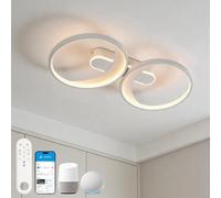 KZT Smart Plafón regulable con mando a distancia Lámpara de techo con Matter compatible con Alexa & Google Assistant 42W LED Modern Lámpara de techo, control de voz y aplicación, para salón y