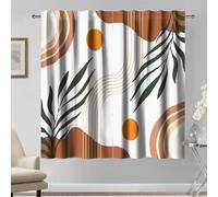 Kzzfqxb 107×160cm Cortinas de Arte Moderno, Ocre Amarillo Khaki Verde Sol Hojas Beige Arco Bohemio Retro Simétricas Drape Cortinas 2 Paneles, Cortinas de Ventana para Dormitorio Sala de Estar