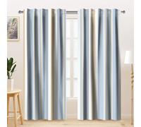 Kzzfqxb Cortinas Modernas de 117x183cm 2 Paneles, Colores Combinados de Rayas Azules y Blancas Amarillo Estilo nórdico para Ventana para Sala de Estar, Dormitorio, Uniforme Azul Marino