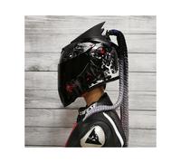 (L-3 (1)) Casco de motocicleta de cara completa seguro con doble lente, última versión, material ABS,