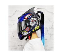 (L-6 (1)) Casco de motocicleta de cara completa seguro con doble lente, última versión, material ABS,