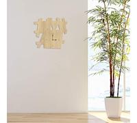 L:A:S Laser Art Style - Reloj de Pared de diseño Moderno para Cocina, salón, salón W-393, Madera, Madera Natural, 65 x 60 cm