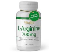 L-Arginina Alta Dosis 700 mg. Aminoácido esencial 100% natural de fermentación (120 cápsulas) Alta biodisponibilidad y bioactividad. L-Arginina Premium Vitality Nutrition por VitaminExpress