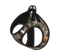 L - Arnés para perro con correa para mascotas, tamaño pequeño, caza de vida silvestre, ciervo, oso, alce, estampado, ajustable, para viajes al aire libre y caminar