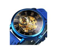 (L AZUL NEGRO) Relojes mecánicos automáticos de la mejor marca Forsining para hombres y mujeres, moda