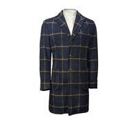 L.B.M. 1911 - Abrigo a Cuadros Cruzado Sencillo - Coats - Hombre - Azul - L -