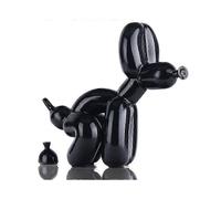(L,Black)Balloon Dog Doggy Poo Statue Resin Animal Sculpture Home Decoration Resin Craft Office Decor Standing Black Gold Dexterity Games