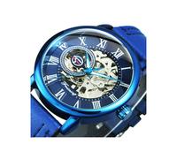 (L BLUE BLUE) Relojes mecánicos automáticos de la mejor marca Forsining para hombres y mujeres, moda