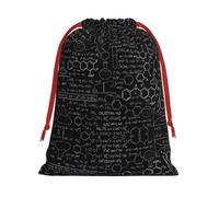 L - Bolsa de Navidad con cordón, bolsas de felpa reutilizables para fiestas de Navidad con impresión abstracta de química científica