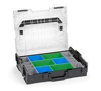 L BOXX 102 Sortimo - Maletín de herramientas con tapa transparente y juego de cajas de almacenamiento CD3 para piezas pequeñas, ideal para guardar tornillos