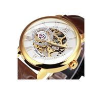 (L BROWN) Relojes mecánicos automáticos de primera marca Forsining para hombres y mujeres, relojes unisex