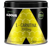L Carnitina 2000 mg - 200 Comprimidos - Suplemento Pre Entreno y Recuperador Muscular - 2932 mg L-Carnitina Tartrato Alta Potencia - Energía, Resistencia - Vegano, Sin Gluten, Sin Aditivos - ALDOUS