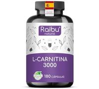L-Carnitina 3000 mg - XXL Botella con 180 Cápsulas de Alta Dosis - Aumento de Energía y Resistencia - L-Carnitina Tartrato Puro - Natural, Testado en Laboratorio y Vegano