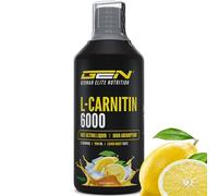 L-Carnitina 6000 Líquido - 1000 ml - Dosis extra alta con 6000 mg de L-carnitina pura por ración diaria - Bebida aminoácida para el entrenamiento - Sabor delicioso (Lemon Boost) - Vegano