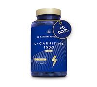 L-CARNITINA Natural 1500 mg, Quemagrasas Potente Para Adelgazar | L Carnitina Pre Workout Gym, Mejora Resistencia y Rendimiento. 120 Cápsulas Vegetales. CE, Vegano, N2 Natural Nutrition