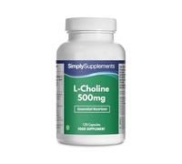 L-Colina 500mg Extra Fuerte - ¡Bote para 2 meses! - Apto para veganos - 120 Cápsulas - SimplySupplements