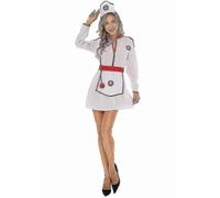 (L)Conjunto de disfraz de enfermera para mujer con gorro y lencería - Disfraz de fantasía