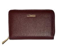L.CREDI - Cartera de mujer con cremallera media RFID Perla, burdeos, Contemporáneo