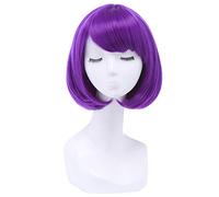 L-email wig 12inch 30cm Short Bobo Cosplay Wigs 5 Color Straight Pink Yellow Purple Synthetic Hair Perucas Cosplay Wig 12inches Purple