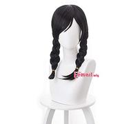 L-email wig Game OW D.Va Cosplay Wigs 45m Black Braid Heat Resistant Synthetic Hair Perucas Cosplay Wig
