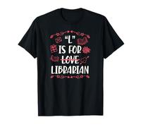 L es para Bibliotecario Amor Biblioteca temática del día de San Valentín Camiseta