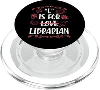 L es para Bibliotecario Amor Biblioteca temática del día de San Valentín PopSockets PopGrip para MagSafe