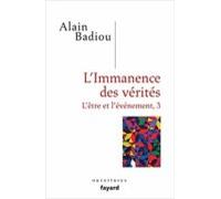 L'immanence des vérités: Tome 3, L'être et l'évènement