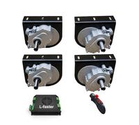 L-faster Kit de Motor 4WD 1000W 4 Motores de Engranajes cepillados 75RPM 120RPM Controlador para Carro de Carretilla de cortadora de césped (Bracket and ESC Small, 1400W Kit MAX Speed 120RPM)
