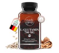 L-Glutamina 700 mg - 180 cápsulas veganas - forma libre, sustancia pura libre de aditivos, vegano