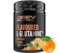 L-glutamina en polvo aromatizada - 750 g - L-glutamina ultrafina con taurina extra - Glutamina micronizada con sabor - Sin azúcar y con excelente solubilidad - Vegana (Orange)