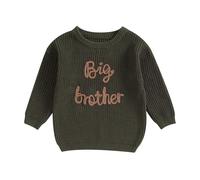 L&ieserram Suéter de punto para bebé niño recién nacido, ropa de punto de manga larga para niños pequeños, ropa casual para hermano, suéter a juego, para otoño e invierno de 0 a 5 años, Big Brother -