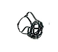 L&J Pets UK Bozal ligero de piel auténtica para perro bulldog inglés, diseño de cesta de hocico corto transpirable para morder y buscar, ajuste suave y ajustable para perros de cara plana (B3/BA