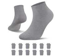 L&K 12 pares de calcetines deportivos para hombre/mujer en color liso Gris 39/42 2301NGE