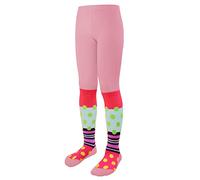 L&K-II 1 Pack de 1 par de leotardos para niña de algodón, leotardos infantiles opacos, leotardos para niñas con patrones de puntos y rayas, multicolor 2763, 74-80