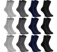 L&K-II 12 Pares Calcetines largos Hombre& Mujer Calcetines Deporte Business Unisex Basic 2027 azul marino+Gris+Negro 35-38