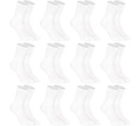 L&K-II 12 Pares Calcetines largos Hombre& Mujer Calcetines Deporte Business Unisex Basic 2027 Blanco 47-50