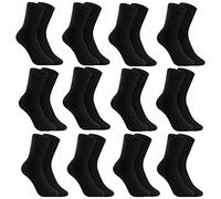 L&K-II 12 Pares Calcetines largos Hombre& Mujer Calcetines Deporte Business Unisex Basic 2027 Negro 35-38