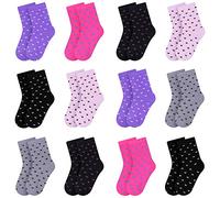 L&K-II 12er calcetines de niña de algodón para niños pequeños con patrón lindo calcetines de zapatillas para niños coloridos 2806 35-38